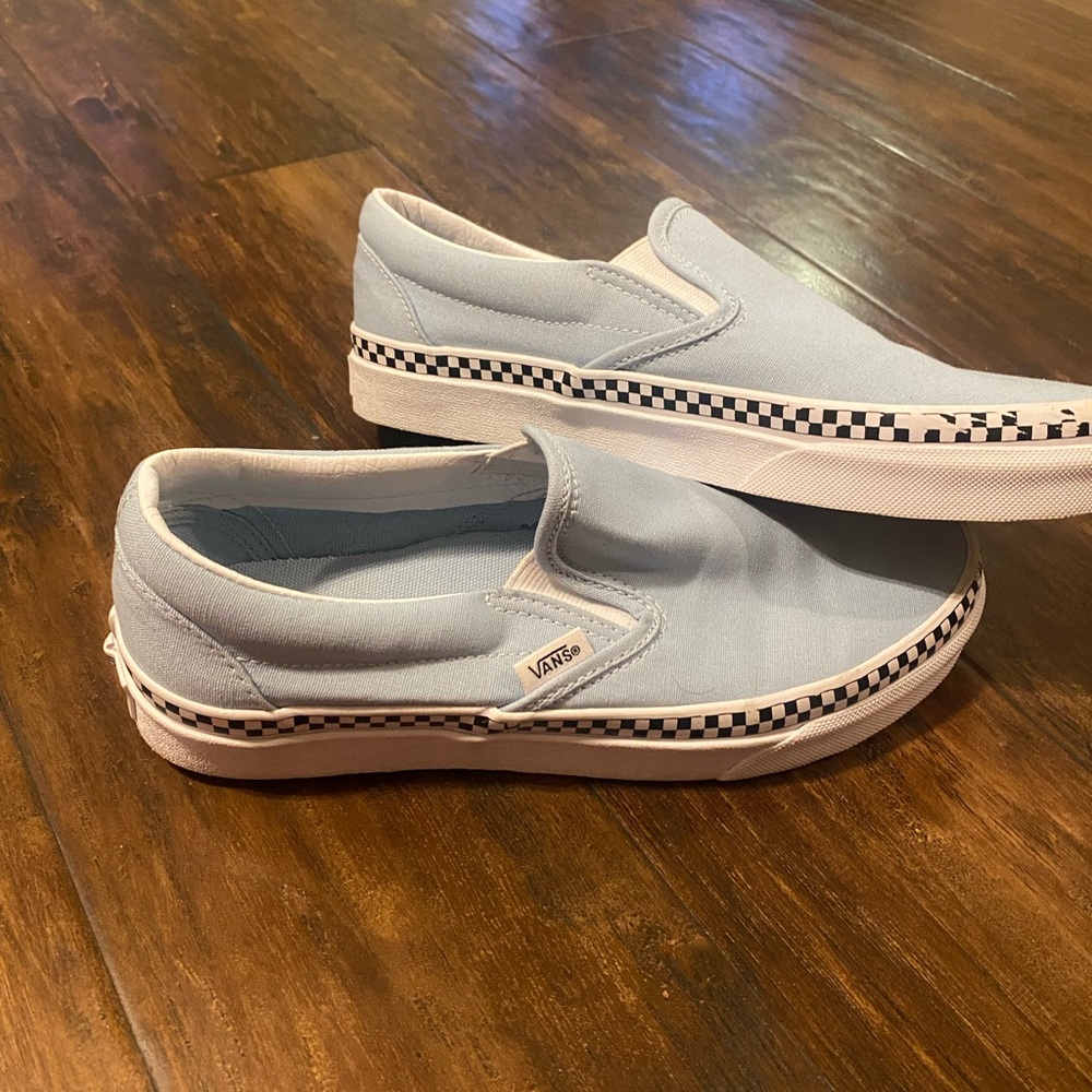 Vans light blue and white